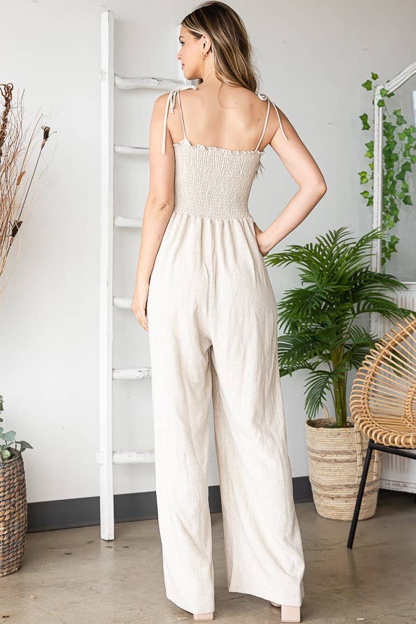 One piece Line blend Jumpsuit in Oatmeal