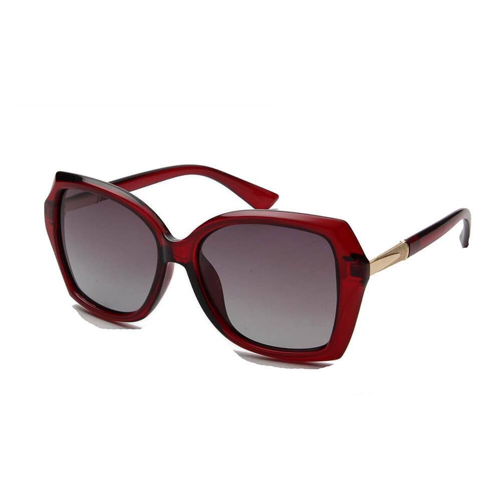 Women Square Oversize Sunglasses: Maroon / Without Case